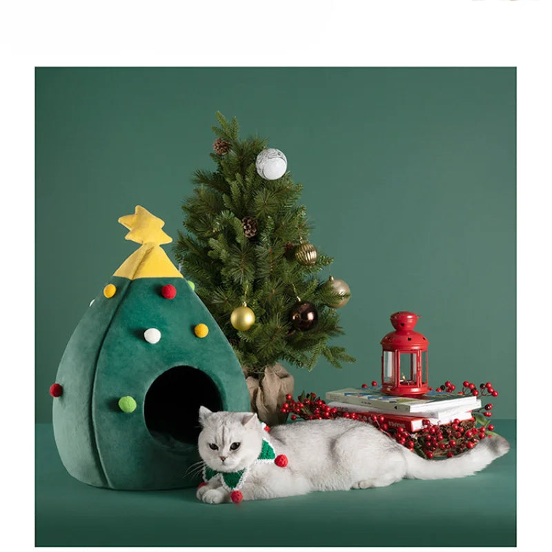 Christmas Tree Shape Pet Cave Bed