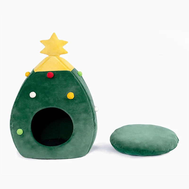 Christmas Tree Shape Pet Cave Bed